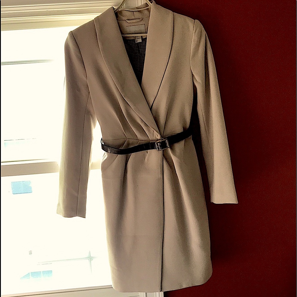 Blazer Style Dress. taupe in color size 6. H & M.
